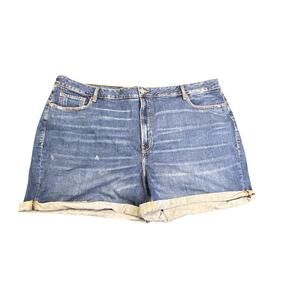 Old Navy Women's Plus Size Roll Cuff High-Rise Denim Jean Shorts Size 28